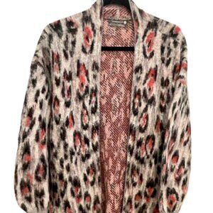 Anthropologie Zoey Leopard Oversized Cardigan – Cozy Animal Print, Size M